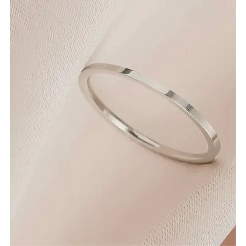 Size 10 Titanium Steel Ring Plain Band Women Joint Ring Exquisite Jewelry Access Silver