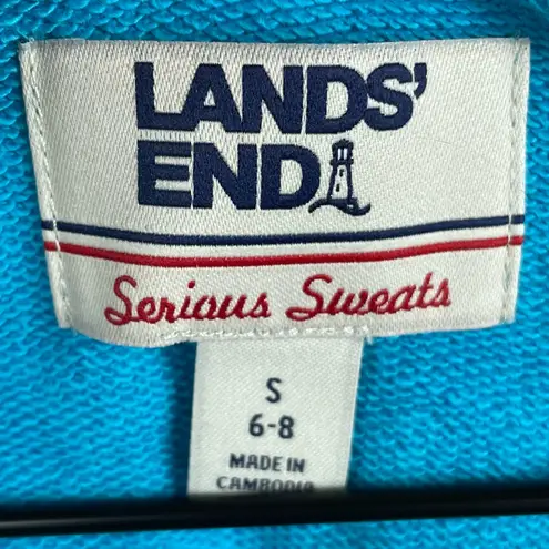 Lands' End Serious Sweats Crewneck Long Sleeve Sweatshirt Womens Size Small Blue