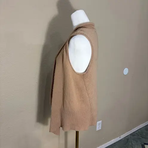 barney's new york 100% Cashmere Light Tan Shrug Cardigan Waterfall Vest Sz S