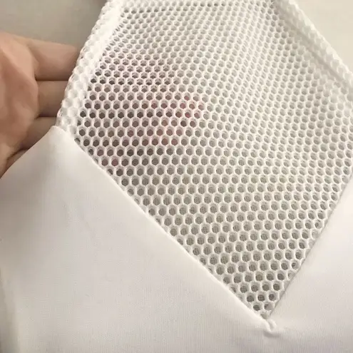 L'ATISTE Halter Mesh White Bodycon Midi Dress