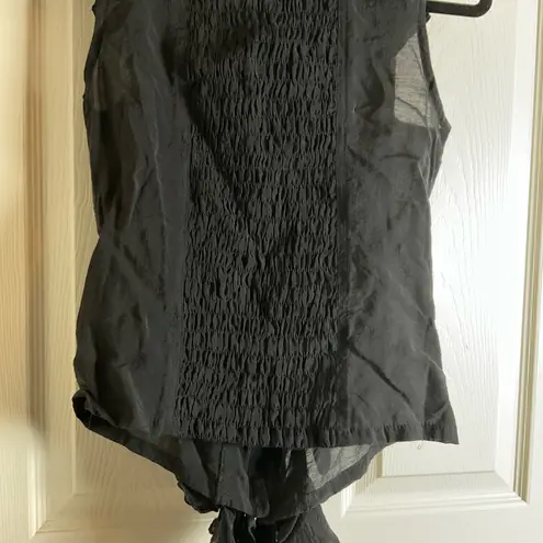 Elegant Black Ruffled Women's Top xS