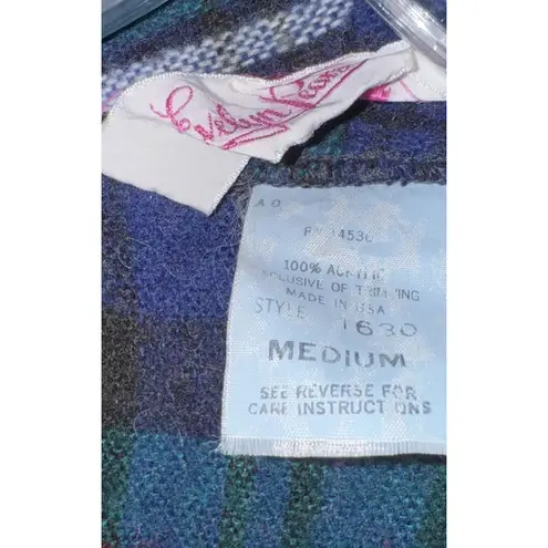 Vintage Evelyn Pearson Plaid Lounge Robe Belted Acrylic Made in USA Medium Sleep Size undefined