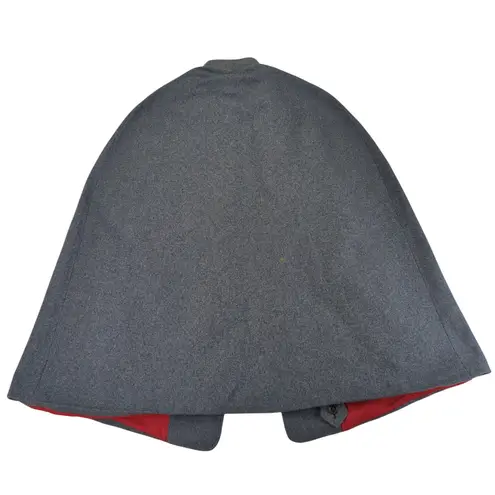 Vtg Standard Apparel Wool Nurse Cape Red Lined Double Button HHSN Gray