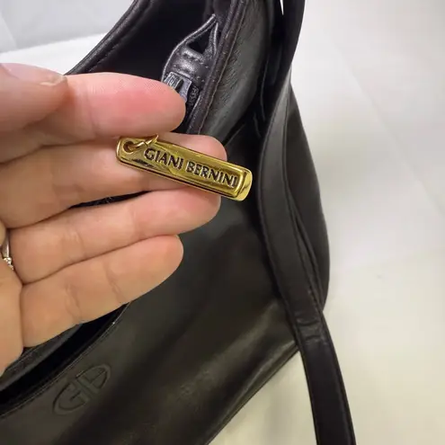 Giani Bernini Dark Brown Leather Shoulder Bag Purse Hobo Style