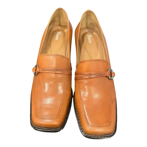 G.H. Bass &Co. Bass Laverne Women’s Leather Block Heel Loafers Size 9M Tan