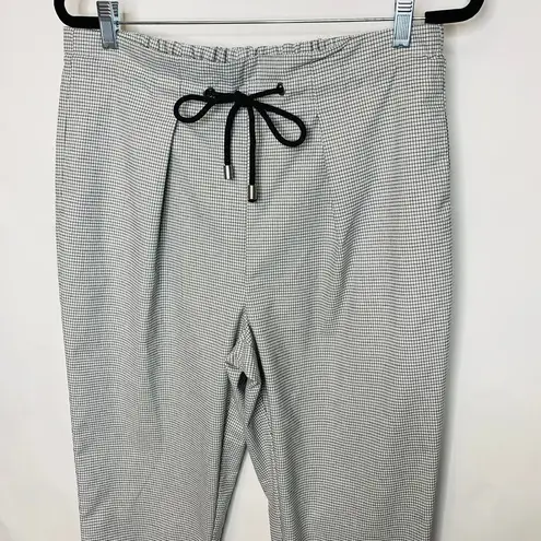 Madeline & Monroe Windowpane Check Print Cream Black Drawstring Sz Large