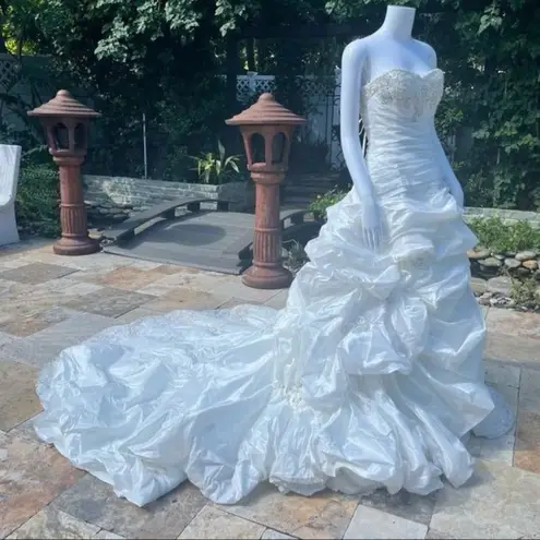 Maggy London Maggy sottero haute couture imperial sabelle wedding dress gown size 4 beaded ru