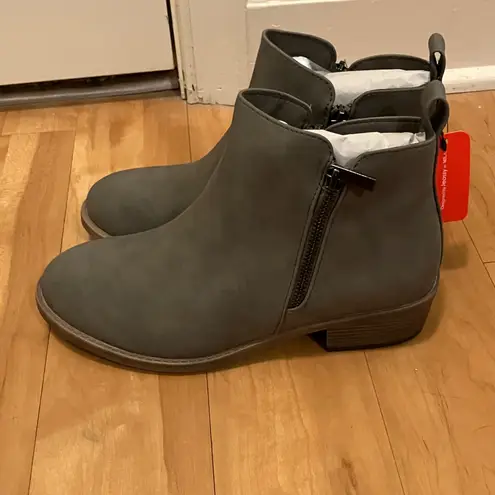 Jeossy Women's 905 Ankle Boots, Classic Low Heeled Short Booties Gray Size 8