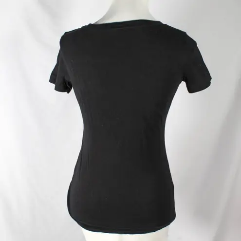 Vintage Y2K 2000s Pastel Goth Pride Ribcage V Neck Tee Black Size undefined