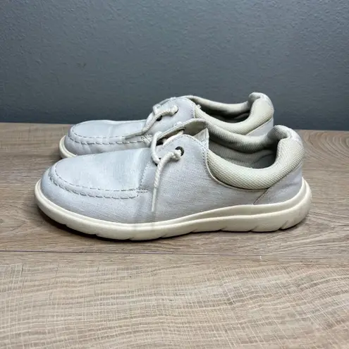Sperry  Women's Captain's Moc Chambray Loafer Sneakers‎ Ivory Slip On 9 - Image 4