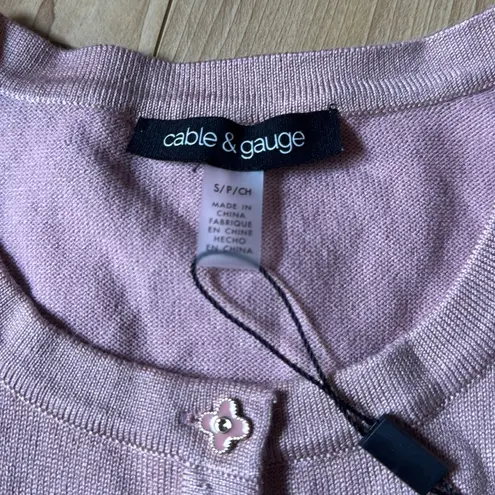 Cable & Gauge Pink Cardigan Sweater