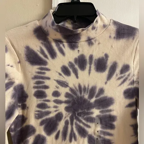 Gilded Intent  bodysuit tie dye mock neck ribbed Medium NWT