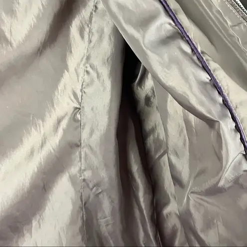 Gallery Brown Quilted Puffer Faux Fur Zip Hoodie Zipper Lined Coat, Size. Medium