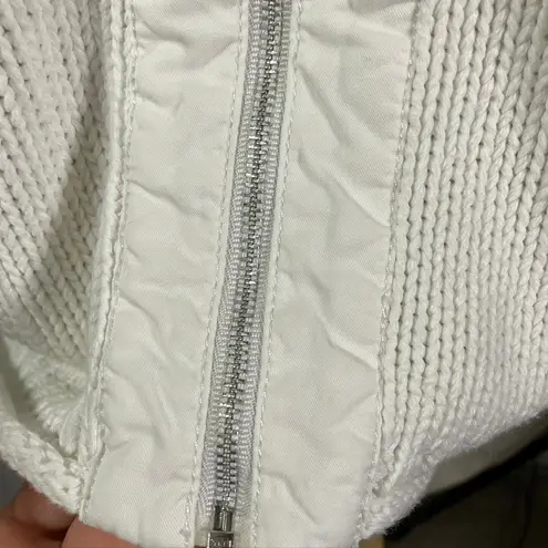 Blue Willi's Life Danish Design White Cotton Knit Full Zip Up Jacket L Pastel Size L