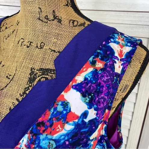 Marc New York Watercolor Print Sleeveless Shift Day Dress Purple Multi 12