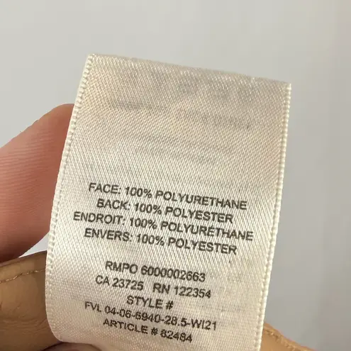 Wilfred Aritzia Melina Straight Leg Vegan Leather Pants in Light Brown Size 4