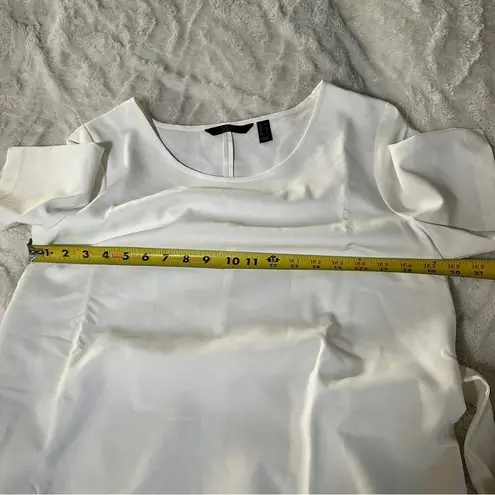 G.I.L.I Size M White Sleek Chic Top Blouse Tie Waist Business Casual Preppy Gili Size M