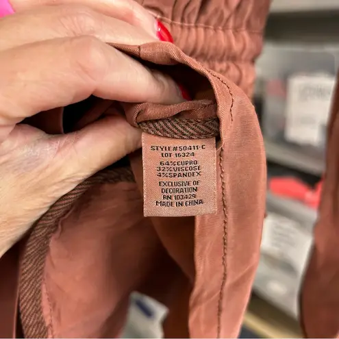 Marrakech Amber Moto Jacket Womens Red Soft Asymmetrical Full Zip Cupro Blend L Brown Size L