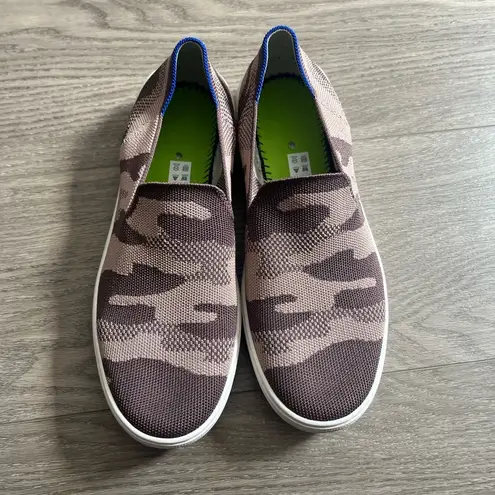 Rothy's Camo Slip On Sneakers Taupe Shoes Size 9.5 Women’s