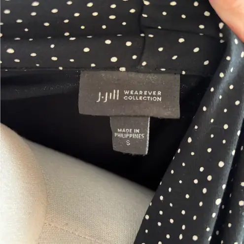 J. Jill Black & White Long Sleeve Dress with Polka Dots Size Small