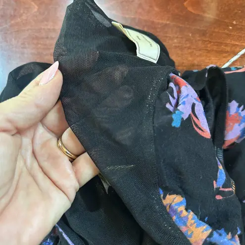 Anthropologie Moulinette Soeurs Black Floral Romper Jumpsuit Size XS