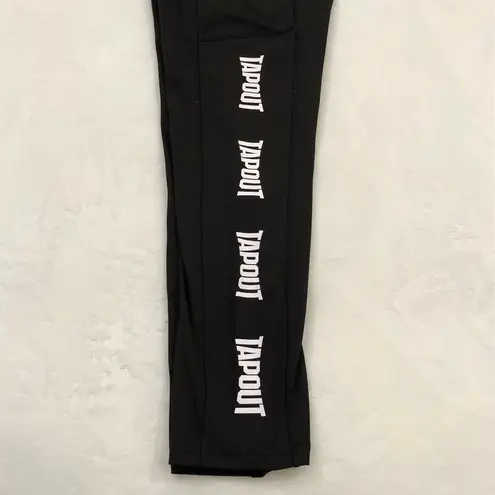 WWE Tapout Black Athletic Hiking Running MMA Yoga Pants Leggings Women’s Size L Size L