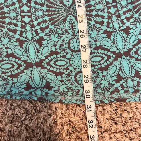 Umgee USA Turquoise Brown Tribal Print Tassel Neck Boho Style Dress M Blue Size M