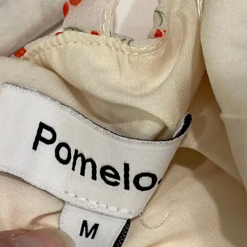 Pomelo Cherry Print Midi Dress Smocked Sundress Sleeveless Summer Coquette | M Red Size M