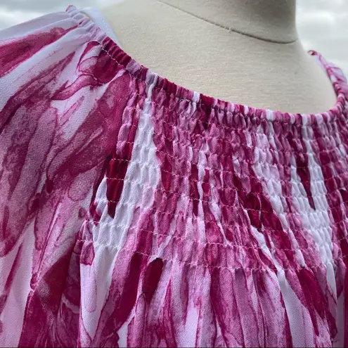 Alfani Falling Feathers Watercolor Angel Wing Chiffon Blouse