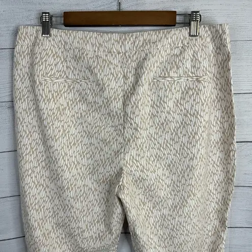 Nic+Zoe Womens size 16 Abstract Print Cream Cropped Trouser Pants