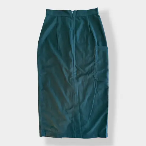 By YOOX Green Wrap Midi Skirt Italy NWT Size 38 US 2