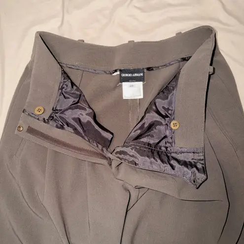 Giorgio Armani Vintage Wide Leg Pleated Trousers Pants Wool Blend Womens 40 US6