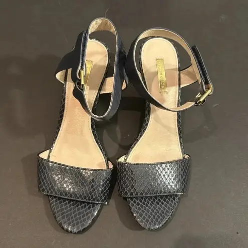 Louise et Cie Navy Blue Strappy Wedge Heel Sandals size 9