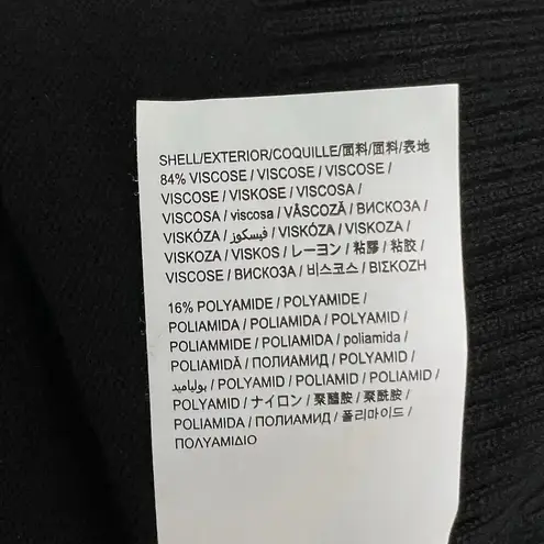 Desigual Casandra Jumper Sequin Paisley Knit Funnel Turtleneck Sweater Black L