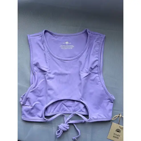 Free People Toast Swim x  Signature Peek-A-Boo Bikini Top in Purple NWT XS