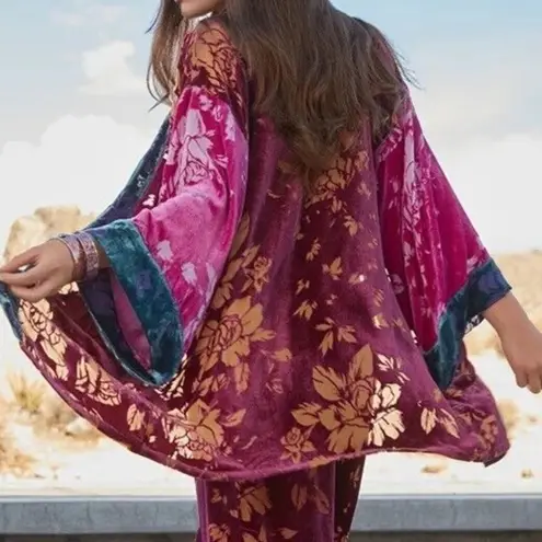 Johnny Was JOHNNY DANCING QUEEN VELVET BURNOUT KIMONO JACKET NWT