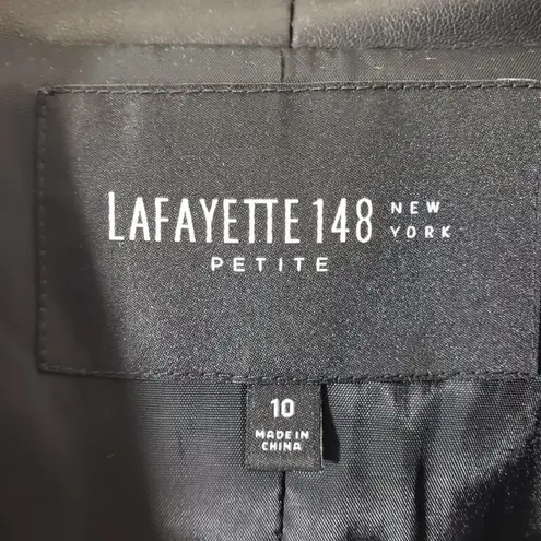 Lafayette 148 New York Size 10 Green Geometric Zip Front Fuzzy Tweed Blazer