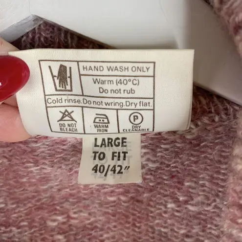 Shetland Size L Cardigan Sweater Wool Blend Button Up Scotland Made Women's Pink Size L