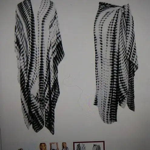 Michael Stars Micheal Stars New boho Ruana Sarong Wrap Scarf Alligator tie dye retro chic OS