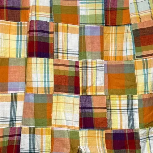 Pendleton  Skirt Womens 12 Orange Yellow Madras Plaid Patchwork Pencil Straight