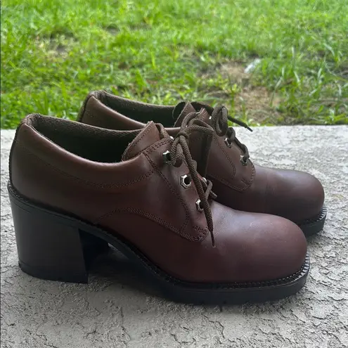 Nine & Co. 9&Co Made in Italy Brown Leather Lace-Up Shoes