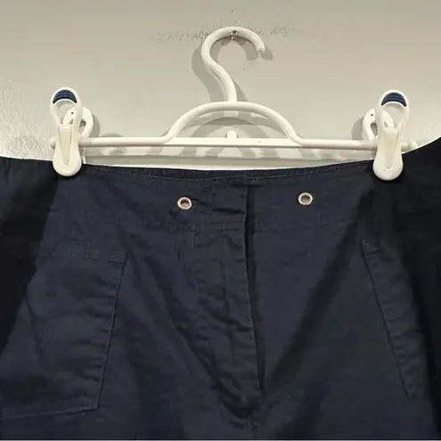 New York & Co Navy Tab Roll Up Pants Size 10 Blue