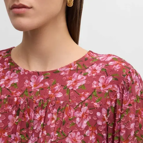 Sachin + Babi Meg Floral Print Ruffle Chiffon Mini Dress Size M Bordbloom NWT