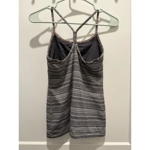 Lululemon Top Womens 6 Tank Athleisure Power Y Gray Space Dye Yoga Athletic