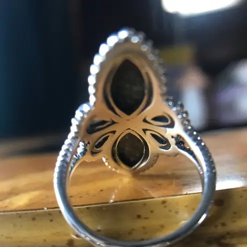 White Buffalo Blue Turquoise Sterling Silver Ring Size 6