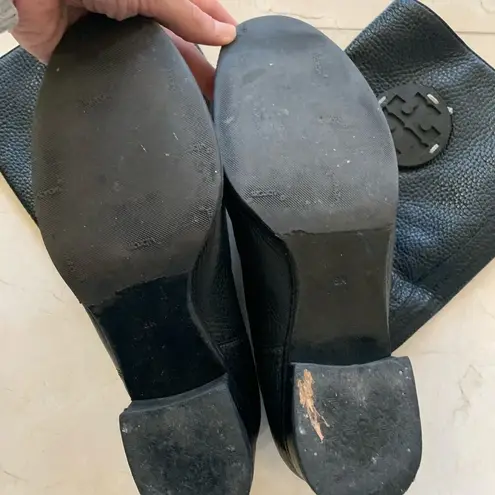 Tory Burch  Black Pebbled Leather Boots Sz 8M thumbnail 3