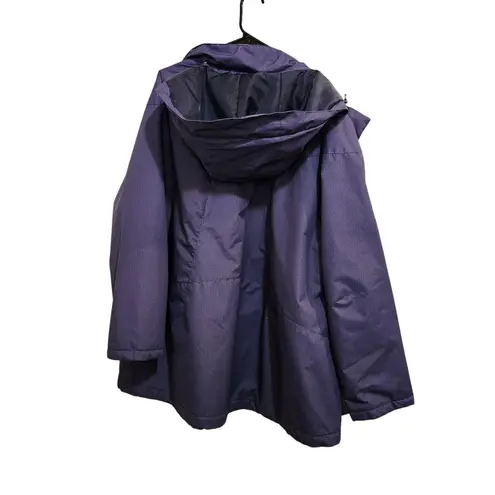 Woman Within Purple Full Zip Quilted Removable Hood Raincoat Jacket Sze 26/28 2X