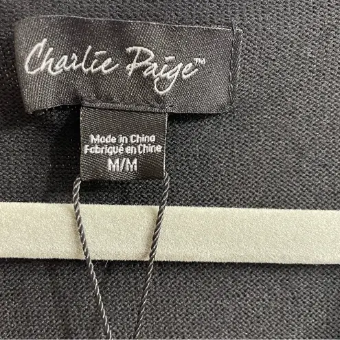 Charlie Paige Medium Black and Green Sweater Dress Casual Career Work