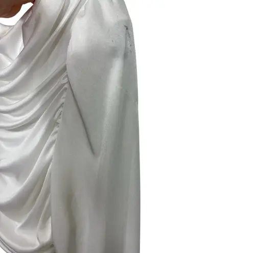 VINTAGE 1980S 90S Black + White Draped Cruella Deville style Dress M L Size M