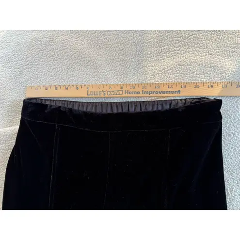Soft Surroundings Veletta Velvet Pants Women's M Black Wide Leg Stretch